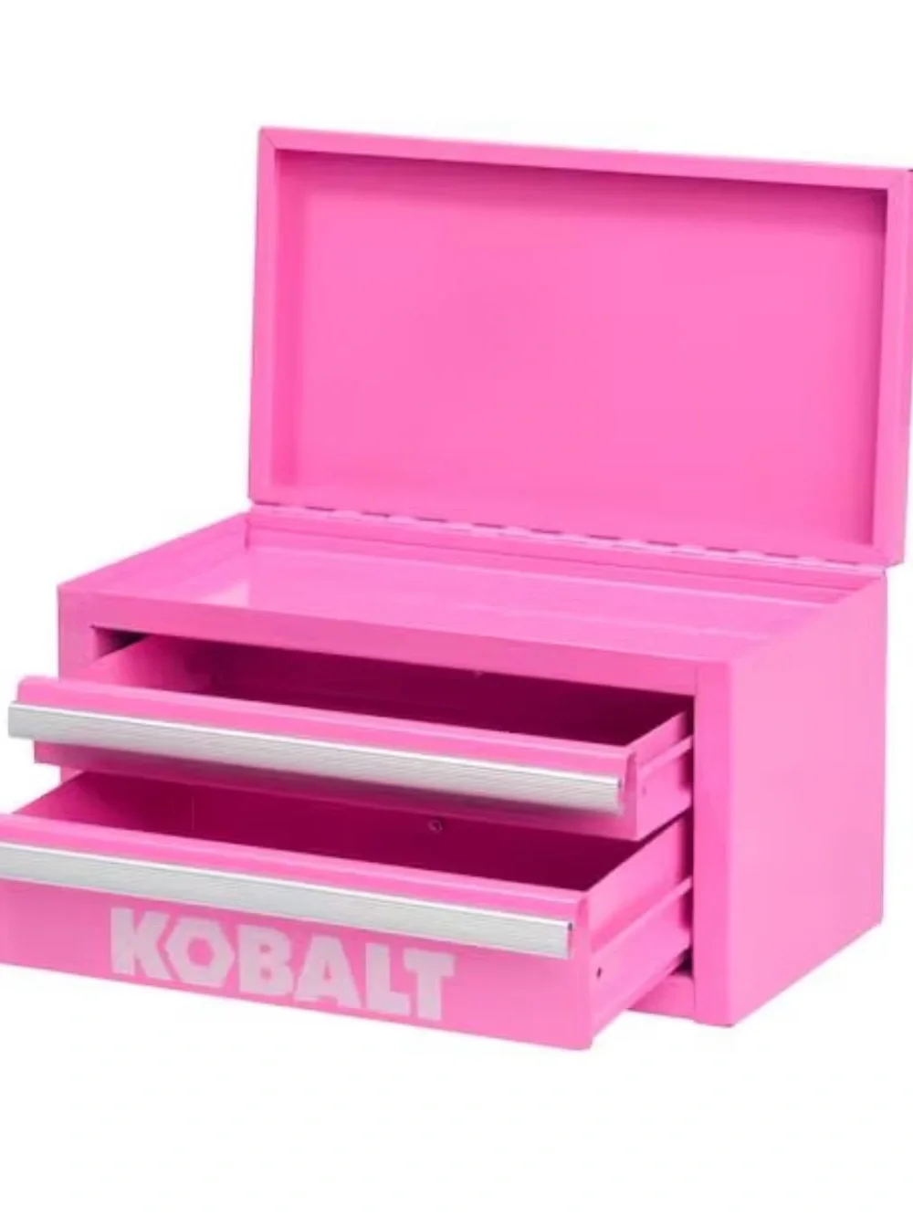 “New” KOBALT 2-Drawer Bubble Gum Pink Steel Tool Box/Jewelry Box